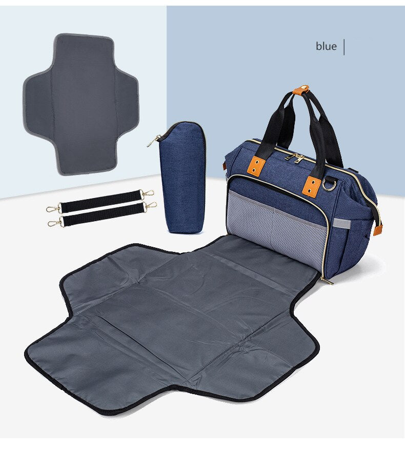 Lequeen Large Capacity Disassembled as a Bed Mummy Travel Backpack Diaper Bag Mummy Maternity Nappy Bag Backpack for Mom Baby