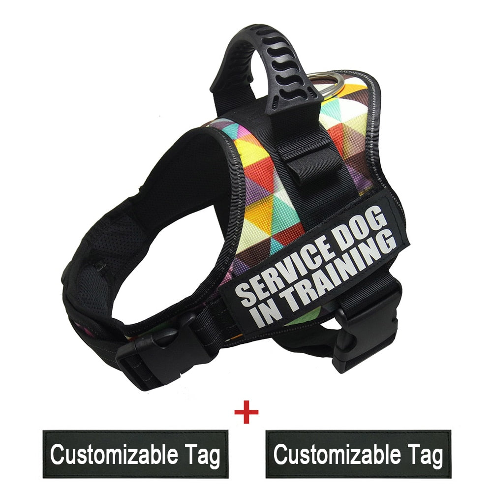 Reflective Adjustable Dog Nylon Harnesses with Customizable Name Labels Dog Vest Strap for Large Medium Small Dogs Drop-Shipping - anconmall