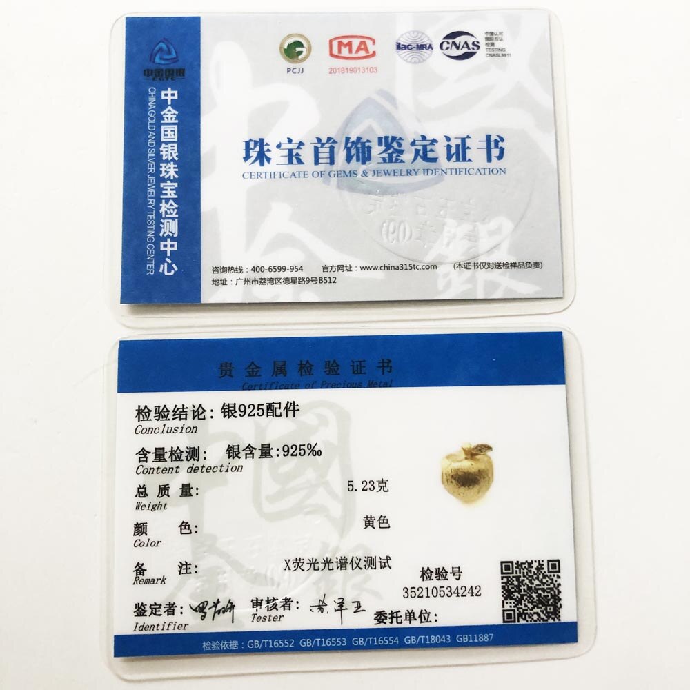 Bead Apple Gold Color 925 Sterling Silver Charms Europe Jewelry Accessories Gift For Women