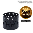 Christmas Iron Hollow Candle Holder Merry Christmas Decorations For Home Table Ornaments Noel Navidad Natal New Year Gifts 2023