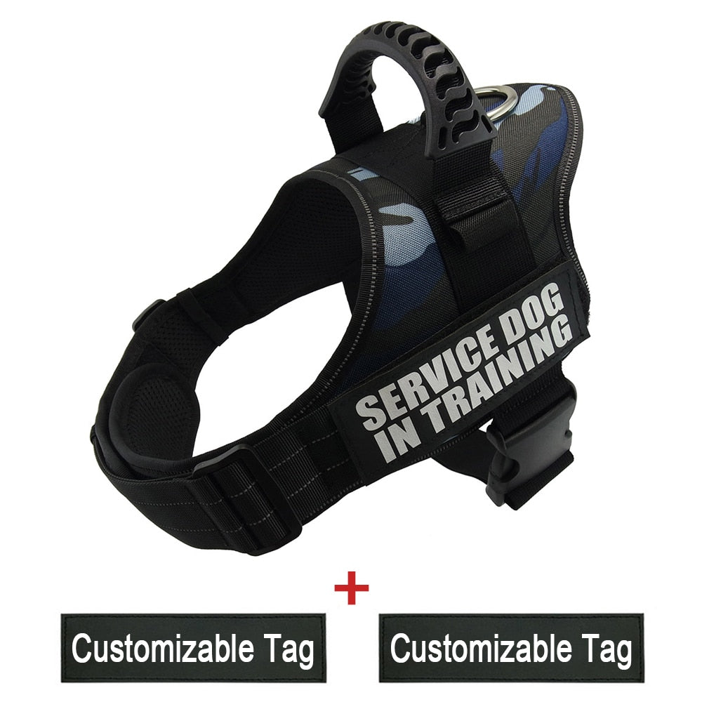 Reflective Adjustable Dog Nylon Harnesses with Customizable Name Labels Dog Vest Strap for Large Medium Small Dogs Drop-Shipping - anconmall