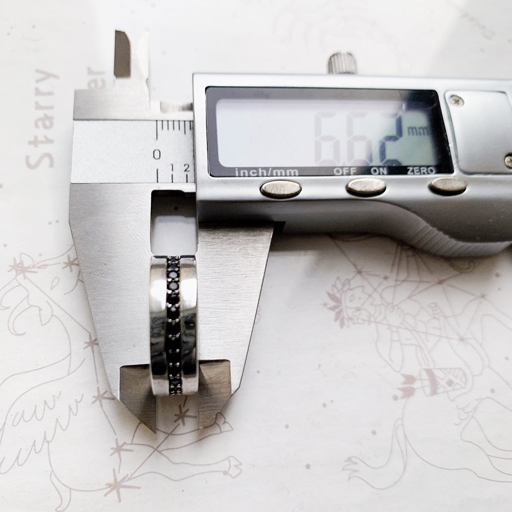 Band Ring Eternity Classic Black Europe Style Fine Jewerly For Men & Women Gift In 925 Sterling Silver