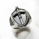 Signet Ring Mystical Sword 925 Sterling Silver Vintage Strength Gift for Women Men 2022 Summer Fine Jewelry