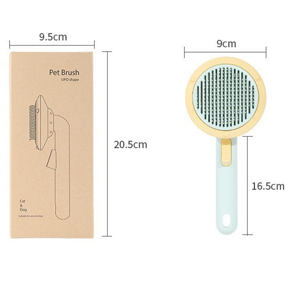 Pet Hair Comb Grooming and Care Removes Hairs Cat and Dogs Pumpkin Pet Brush Self Cleaning Slicker Brush for Shedding Dog Cat - anconmall