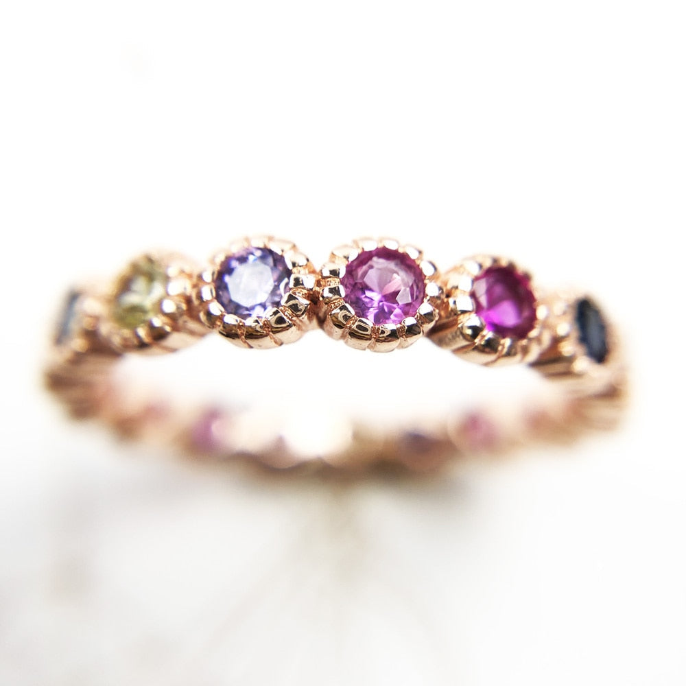 Ring Royalty Colourfull Stones,Europe Style Fine Jewerly For Women Vintage Victorian Gift In 925 Sterling Silver
