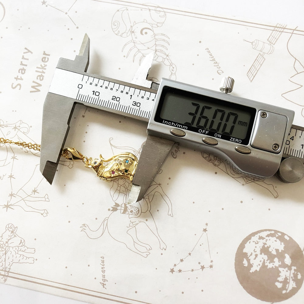 Necklace Golden Cat with Star Summer Brand New Cute Fine Jewelry Europe 925 Sterling Silver Magic Gift For Women