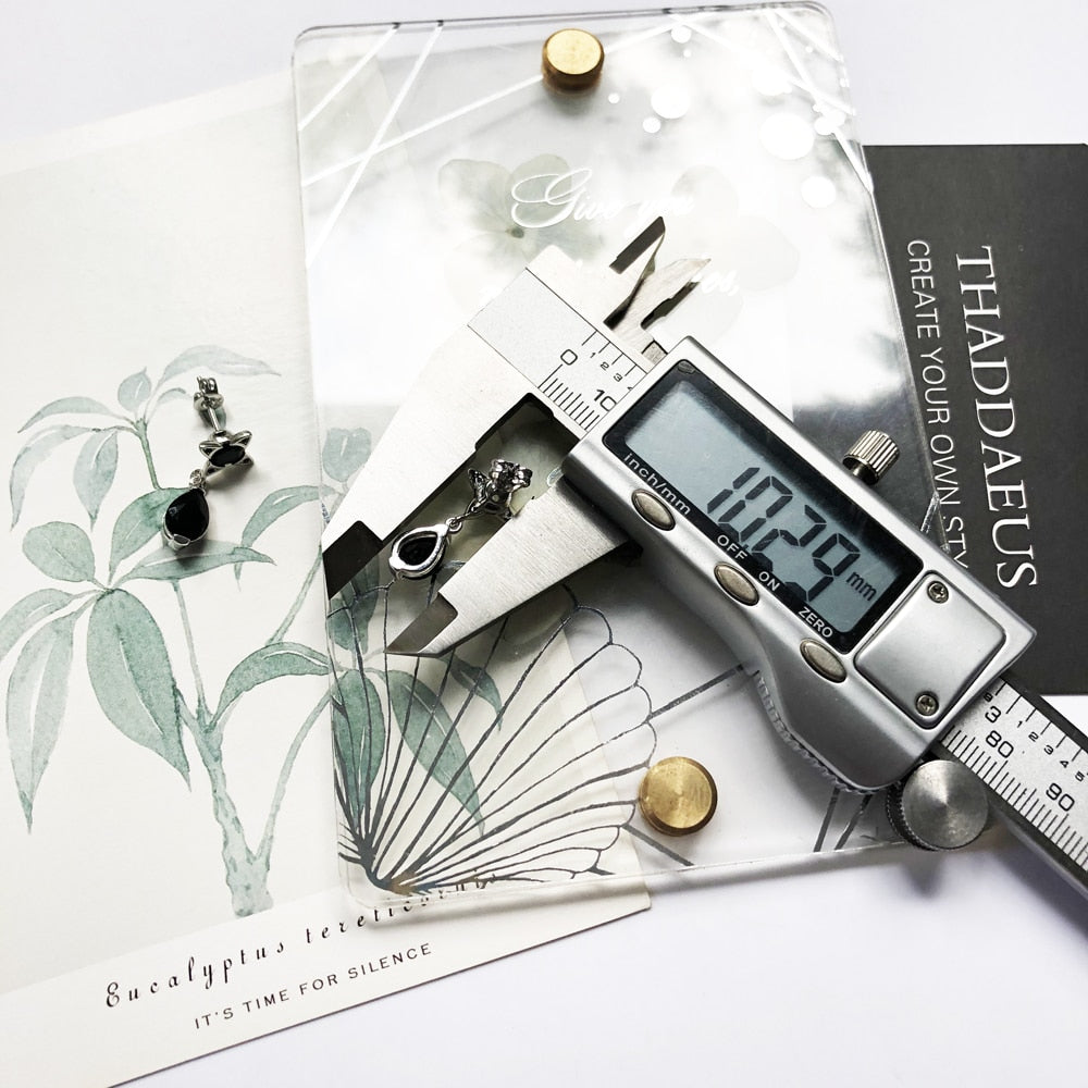 Ear Studs Black Water Drop Europe Magical Jewerly For Women Summer New Graphic Design Vintage Gift In 925 Sterling Silver