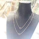 Charm Necklace Rose Color Double Chain Brand New Fashion Jewelry Europe 925 Sterling Silver Gift For Women