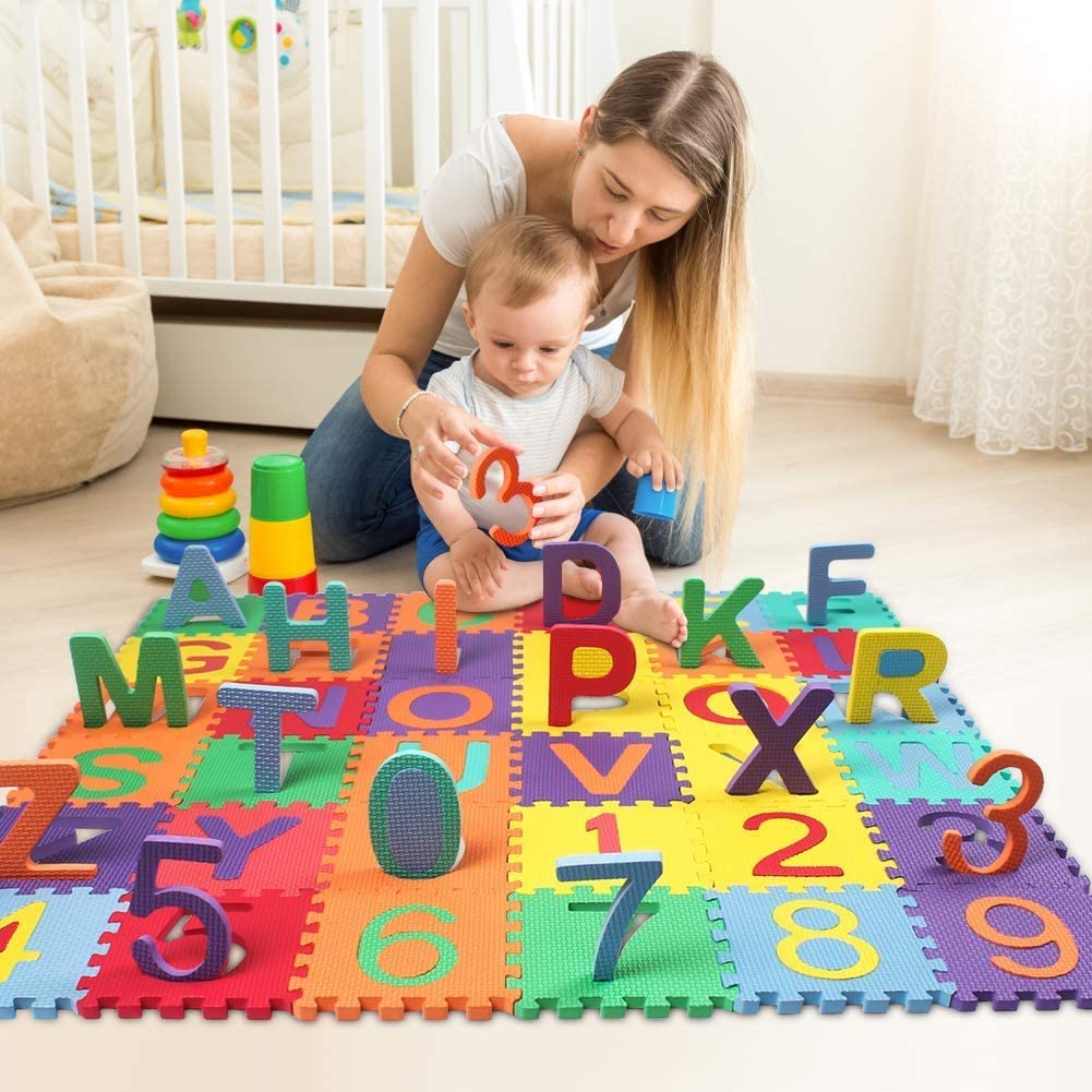Baby Play Mat Montessori Children Toys Children Carpet Puzzle EVA Tiles Alphabet Numbers And Symbol 15*15cm Small Size