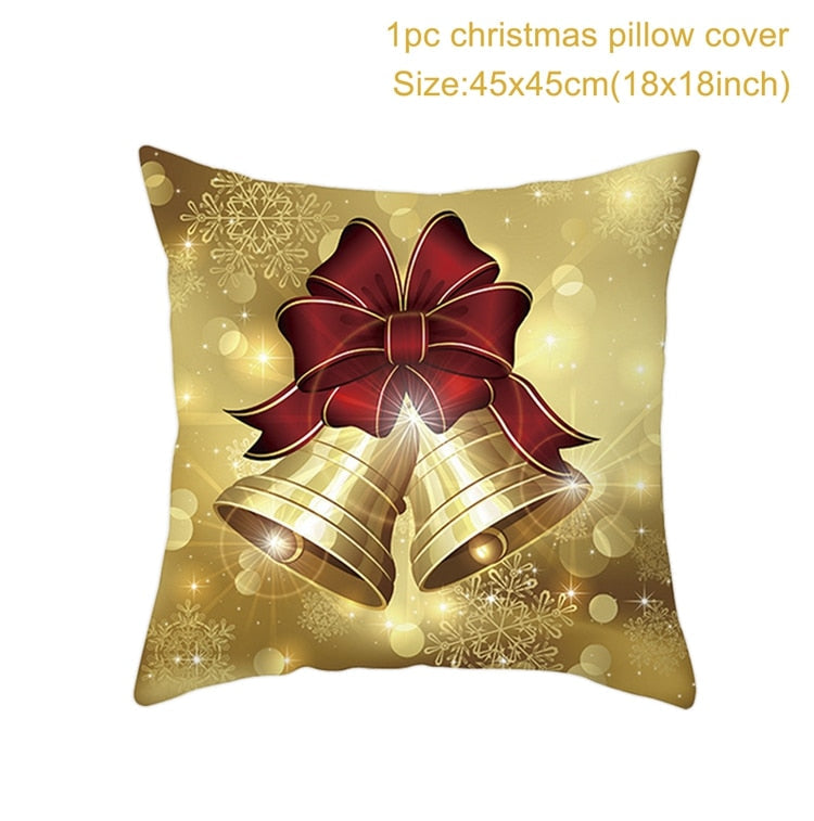 Christmas Cushion Cover Merry Christmas Decorations for Home 2022 Christmas Ornament Xmas Gifts Navidad Noel Happy New Year 2023