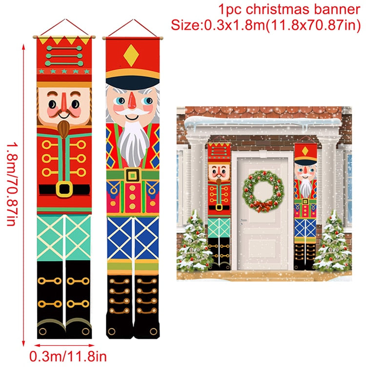Santa Claus Door Banner Christmas Decor For Home 2022 Merry Christmas Decor Xmas Ornament Navidad Noel Happy New Year 2023 - anconmall
