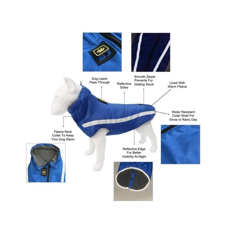 Winter Thicken Warm Coat Reflective Fleece Waterproof Windproof Jacket for Medium Large Dogs Weimaraner Doberman German Shepherd - anconmall