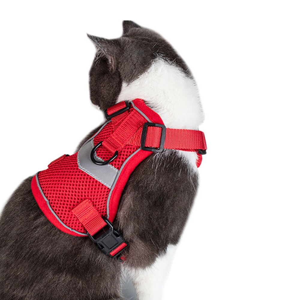 Cat Cooling Harness Breathable Puppy Vest Chest Strap Reflective Adjustable Mesh Harness No-Pull No-Choke for Cats Small Dogs - anconmall