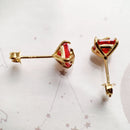 Ear Studs Orange Stone With Star,Europe Style Fine Jewerly For Women,2022 Summer Romantic Gift In 925 Sterling Silver