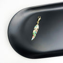 Charm Necklace Golden Feather & Oval CZ Spring Brand New Fashion Jewelry Europe 925 Sterling Silver Gift For Women