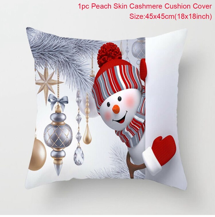 Santa Claus Snowman Cushion Cover Merry Christmas Decorations For Home Navidad 2022 Christmas Ornaments Xmas Gift New Year 2023