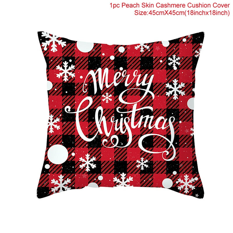 Christmas Cushion Cover Merry Christmas Decor For Home Santa Claus Christmas Ornament Xmas Gift Navidad 2022 Happy New Year 2023
