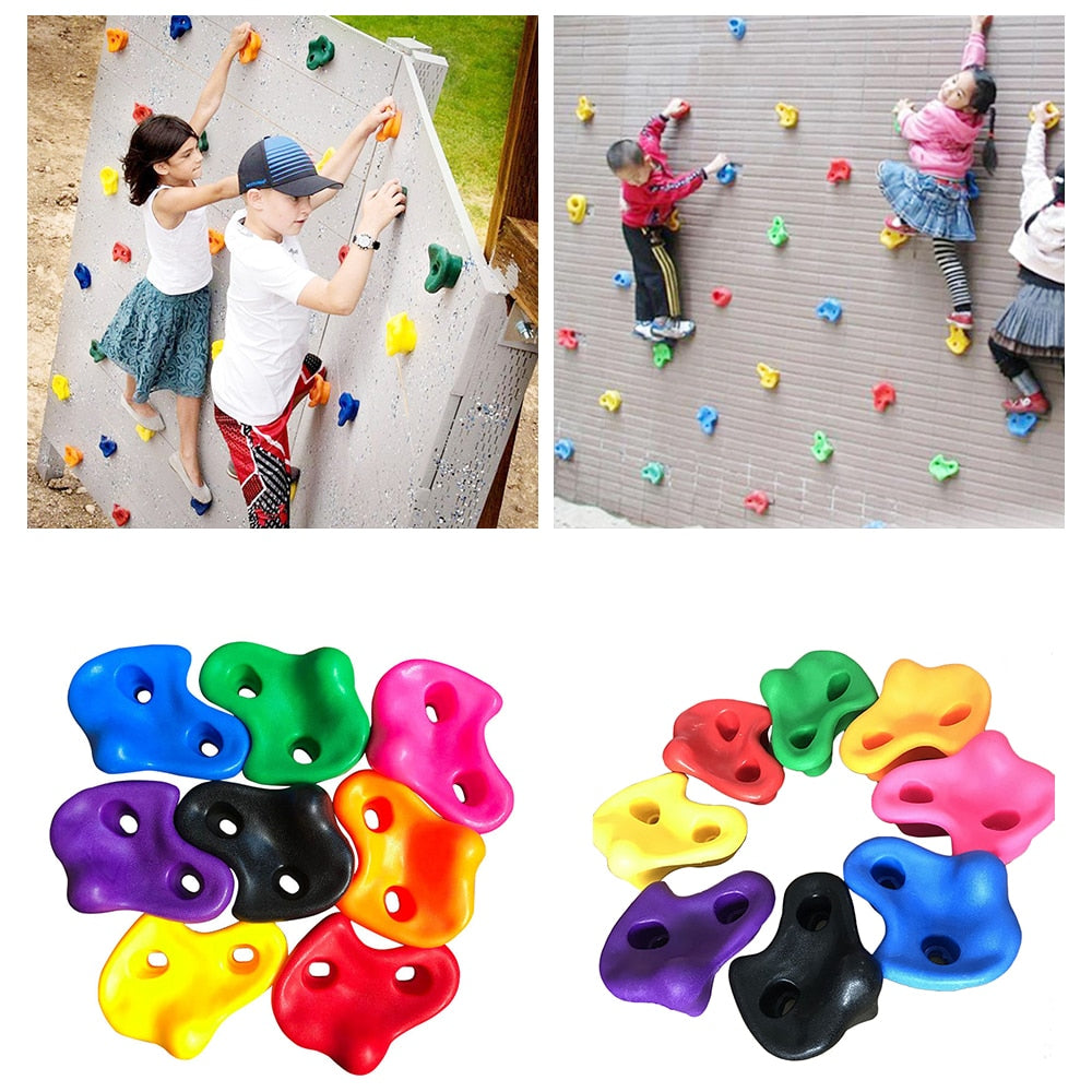Toys for children Kids Rock Climbing Wall Holds Games Children Wood Wall Climbing Stones Toys Child Playground Outdoor playset