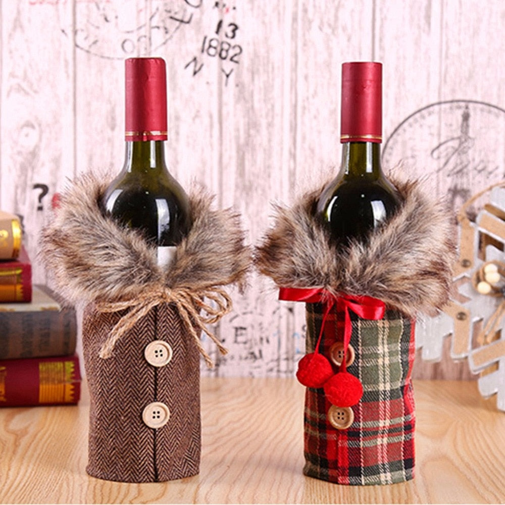 Christmas Wine Bottle Cover Merry Christmas Decorations For Home 2022 Christmas Ornament New Year 2023 Xmas Navidad Natal Gifts