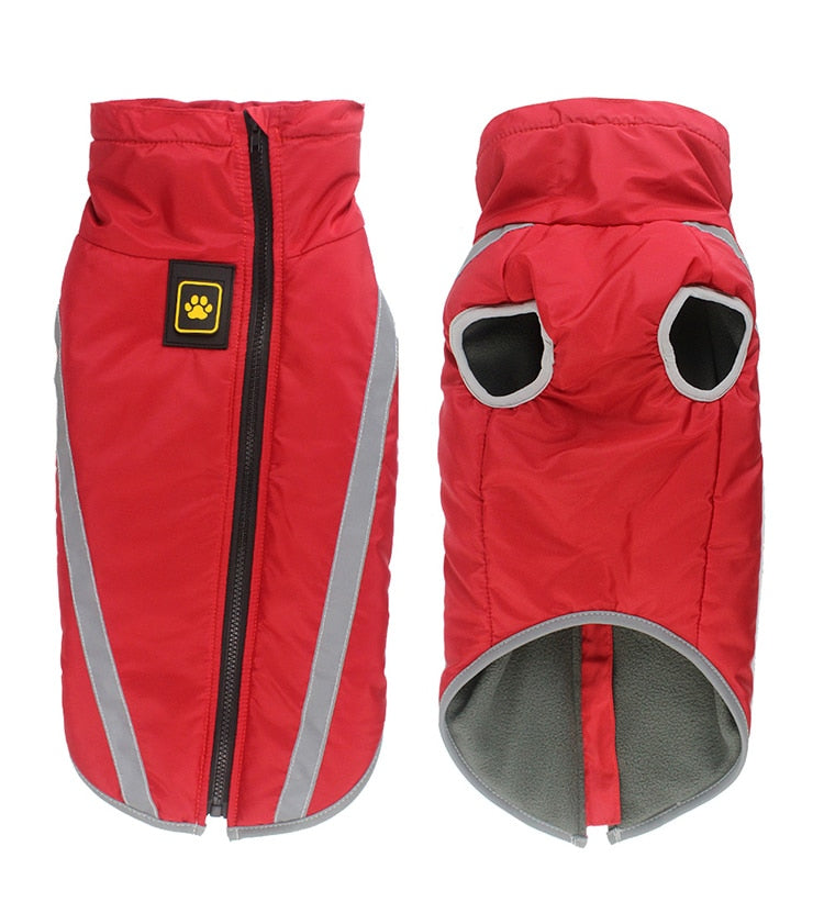 Winter Thicken Warm Coat Reflective Fleece Waterproof Windproof Jacket for Medium Large Dogs Weimaraner Doberman German Shepherd