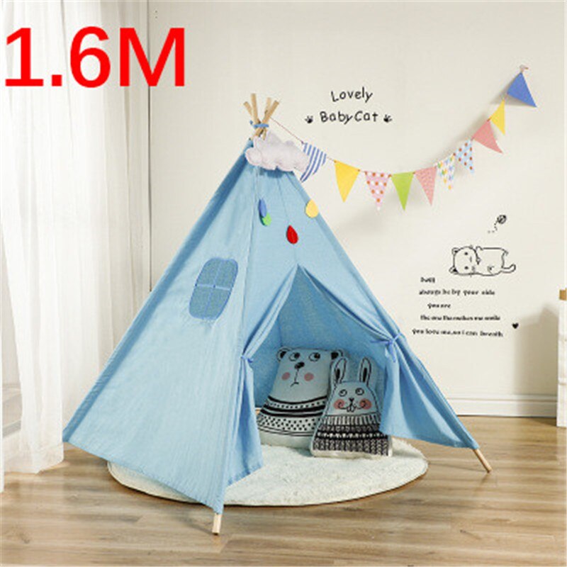 1.6M House For Children Tent Portable Kids Tent Cabana Tipi Infantil Baby Teepee Tents Castle Carpet/LED Lights/Decoration