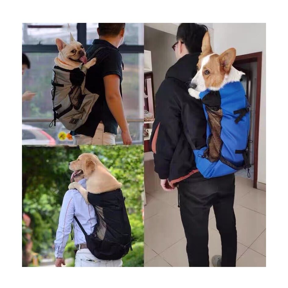 Pet Dog Carrier Travel Backpack Outdoor Double Shoulder Bag with Mesh Breathable Bicycle Motorcycle Hiking Bag for Dogs 4 Sizes - anconmall