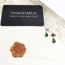 Ear Studs Green Drop With Purple Star Geometrical Jewerly For Women Summer New Bohemia Positive Gift In 925 Sterling Silver