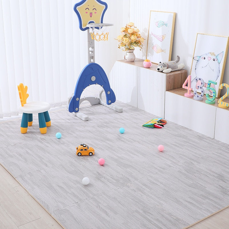 Wood Grain Puzzle Floor Foam Carpet Bedroom Splicing Mat  Baby Play Mat Interlocking Exercise Tiles 10Pcs/set 30*30cm