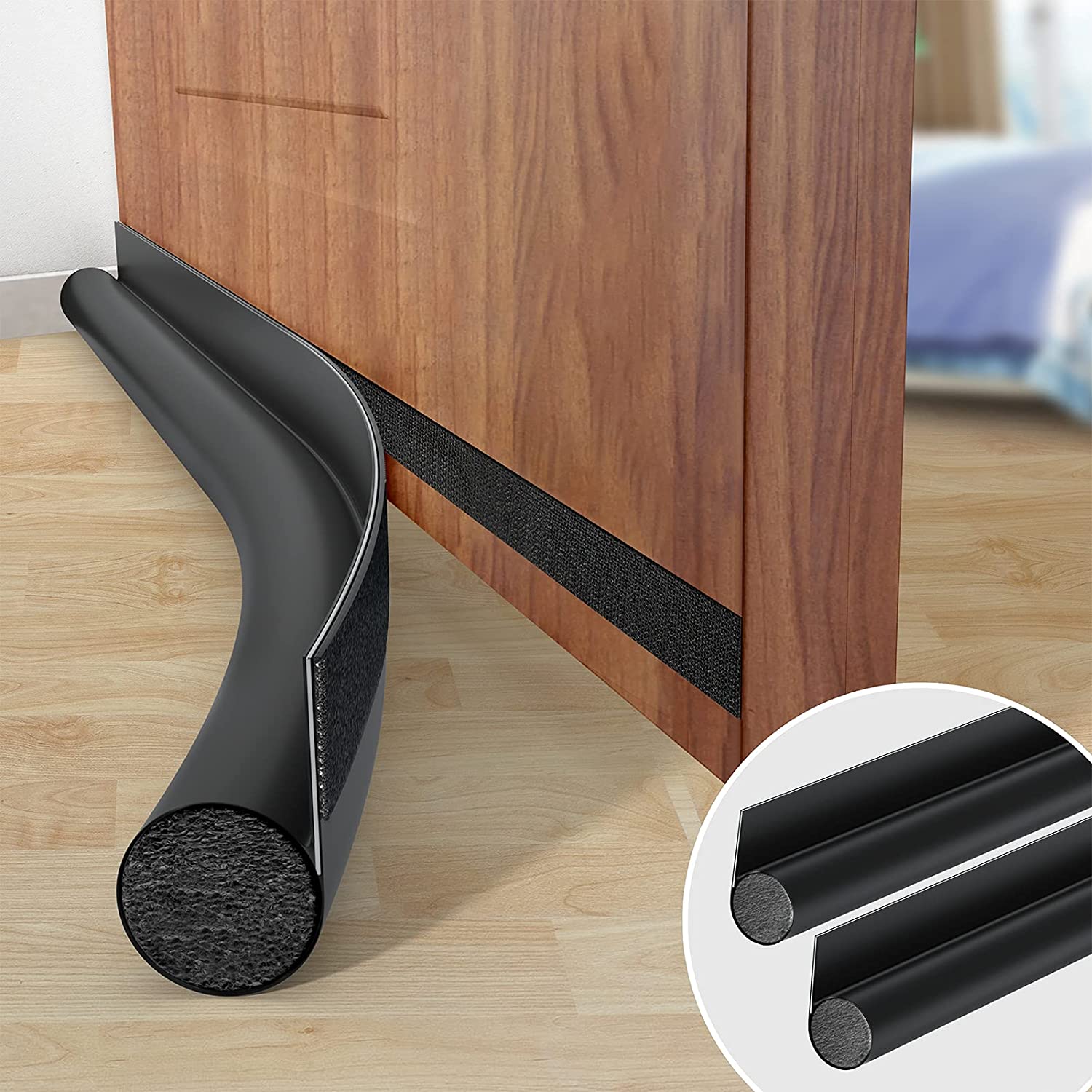 Home Sealing Strip Soundproof Door Draft Stopper Weather Stripping Door Sweep Adjustable Under Door Draft Blocker Insulator