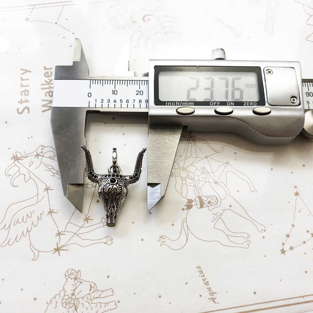 Pendant Blackened Bull Head Brand New Fine Jewelry Accessories 925 Sterling Silver Gift For Women & Men