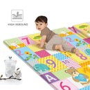 Baby Play Mat Foldable Children Carpet Double-Sided Cartoon Pattern Kids Room Carpet Educational Activity Surface Easy to Carry