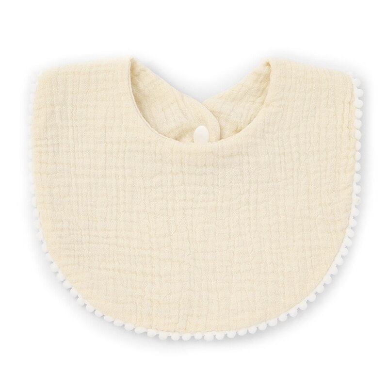 Baby Bandana Drool Bibs with Ruffle Lace Trim Solid Color Infant Toddler Boys Girls Drooling Teething Saliva Towel Cotton Super