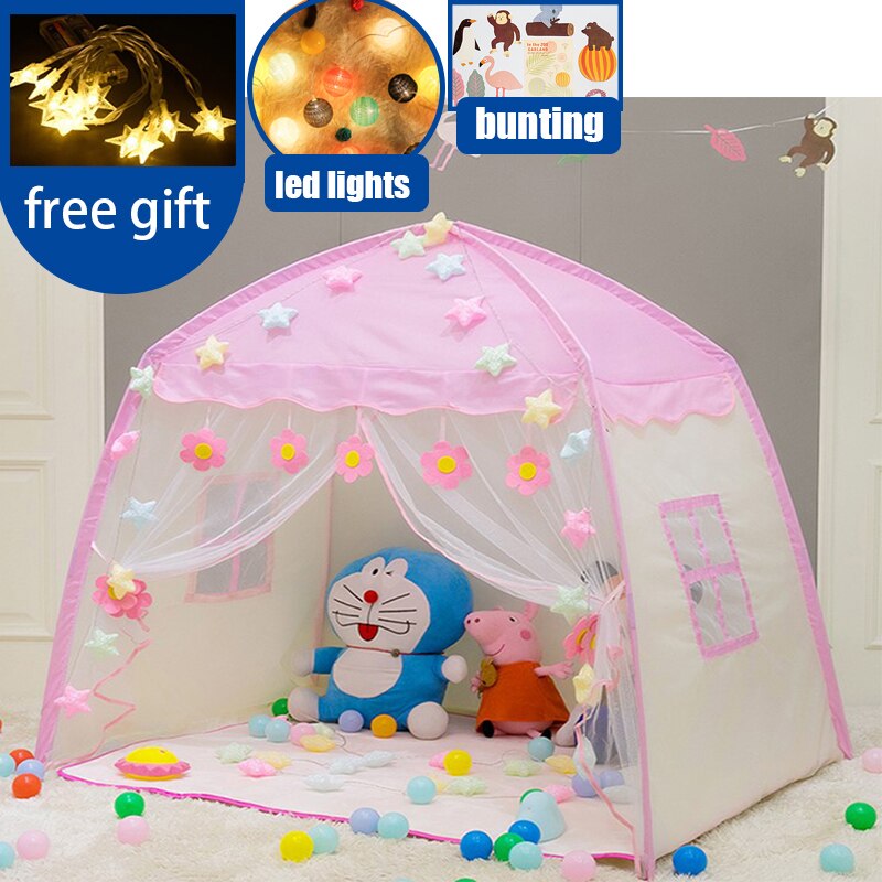 Children's Tent Indoor Outdoor Games Garden Tipi Princess Castle Folding Cubby Toys Tents  Enfant Room House Teepee Playhouse