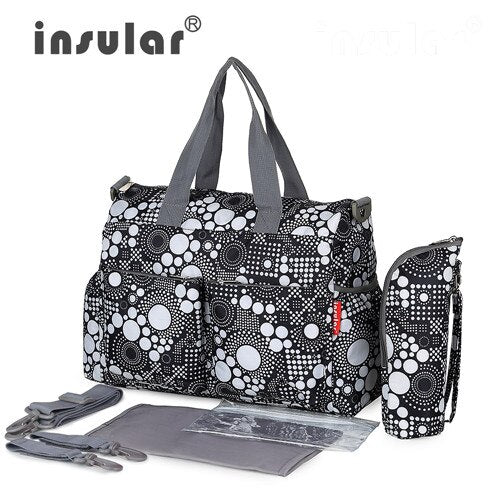 Insular 5pcs/set Baby Diaper Bag Backpack Nappy Bags Mother Shoulder Bag Maternity Mummy Handbag Waterproof Baby Stroller Bag