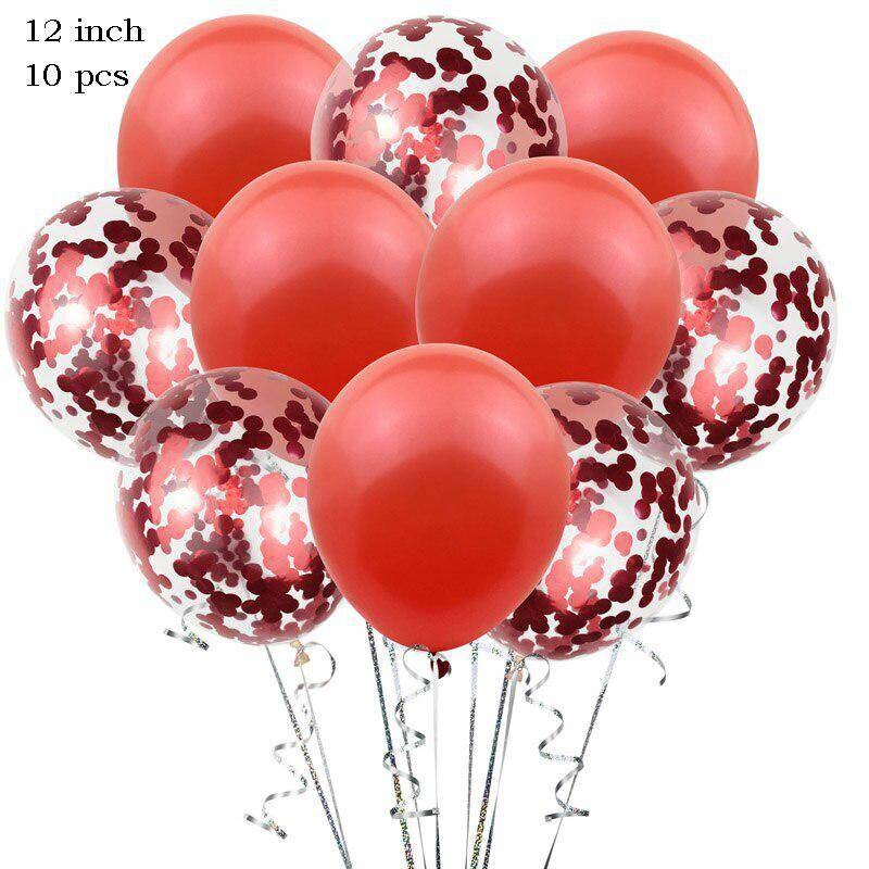 10 PCS 12 Inch Latex Balloons and Colored Confetti Balloon Birthday Party Baby Shower Wedding Graduation Decoration - anconmall