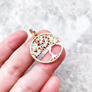 Pendant Colorful Golden Tree New 925 Sterling Silver Fine Jewelry Europe Romantic Accessories Gift For Woman