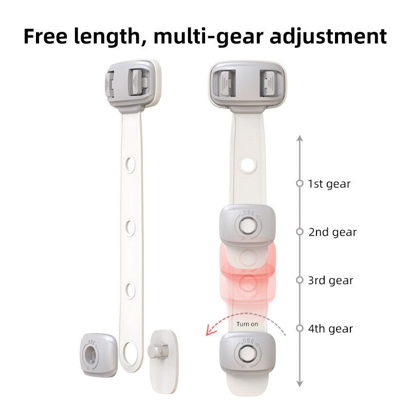 Baby Cabinet Locks Strap Drawer Lock Child Anti-opening Refrigerator Lock Adjustable Length Home Anti-pinch Safety Protection