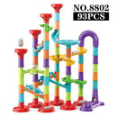 45-142PCS DIY Track Blocks Construction Marble Run Race Track Building Blocks Kids 3D Maze Toys Children Christmas Gift