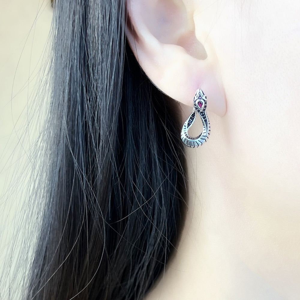 Hinged Hoop Earrings Snake Gold Europe Style Bohemia Good Fine Jewerly For Women New Seduction Gift In 925 Sterling Silver