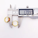 Hoop Earring Golden Colourful Stones Europe Style Glam Fine Jewerly For Women New Bohemia Gift In 925 Sterling Silver