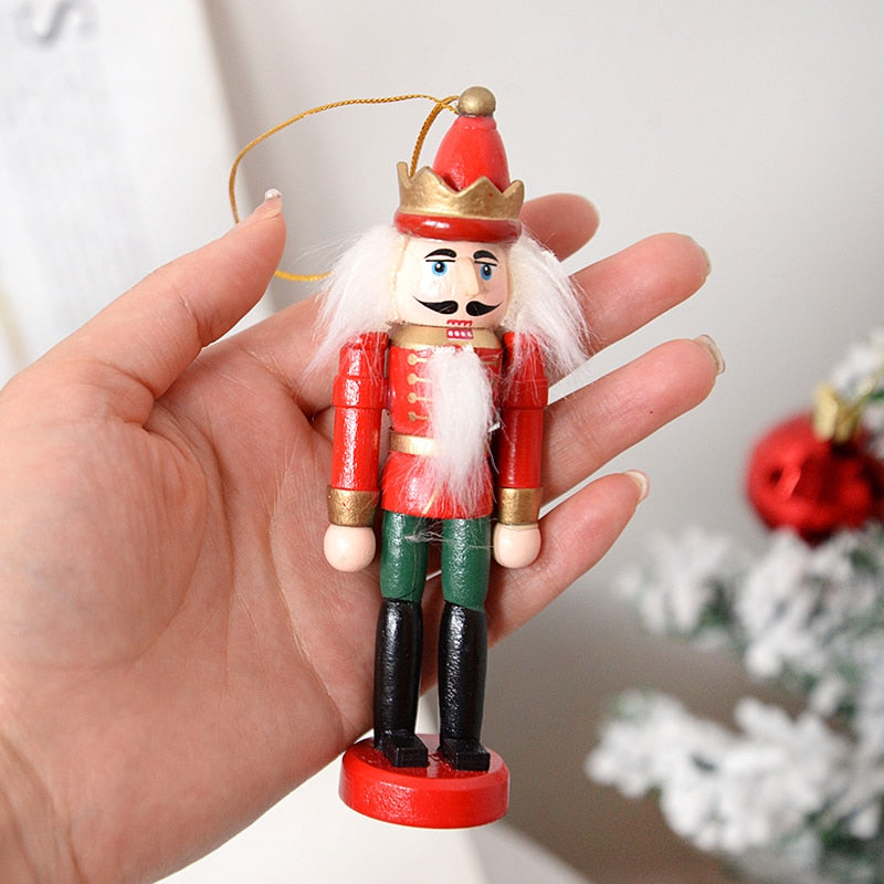 6pcs/box Christmas Nutcracker Soldier Wooden Ornaments Xmas Tree Hanging Pendants Doll Kids New Year Gift Natal Home Decorations
