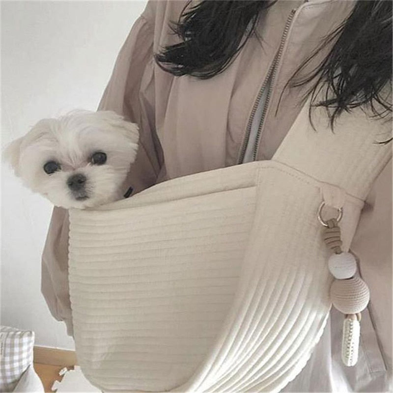 Handmade Pet Dog Puppy Kitten Carrier Outdoor Travel Handbag Canvas Single Shoulder Cat Bag Sling Comfort Tote Bag Breathable