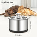 2.5L Stainless Steel Cat Water Fountain USB Pet Dog Drinking Bowl Automatic Feeders Dispenser Super Quiet Drinker Feeder Filter