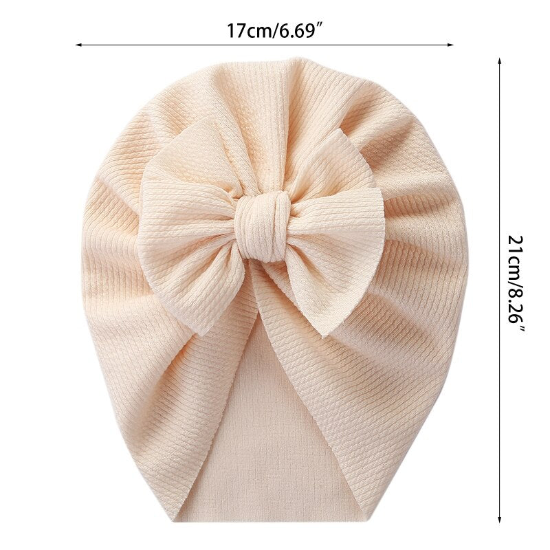 Baby Hat Cute Bows Knot Beanie Floral Bowknot Headwrap Newborn Soft Cotton Solid Color Bonnet Infants Kids Headwear Gifts
