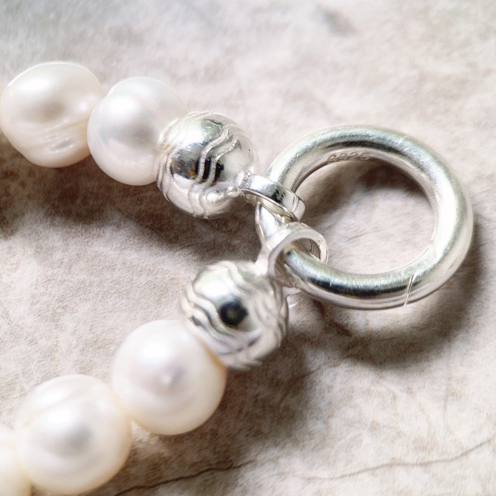 Beads Bracelet Freshwater Pearls Europe Fine Acessories Jewelry Romantic Pure 925 Sterling Silver Gift for Women