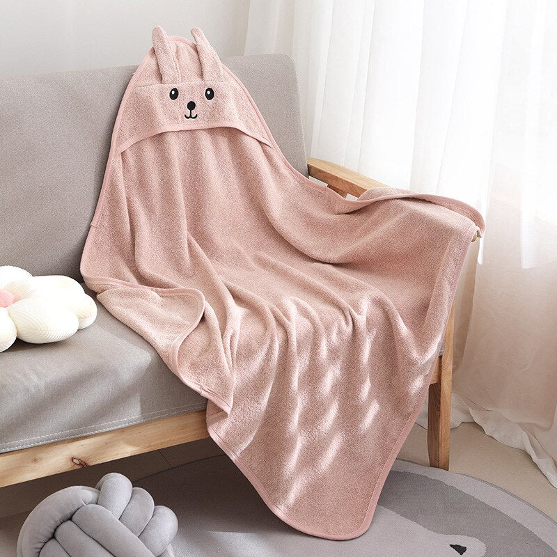 Baby Bathrobe Baby Girls Cartoon Hooded Bathrobe Children Toddler Cotton Bathing Towel Robes Cute Baby Sleepwear Clothing