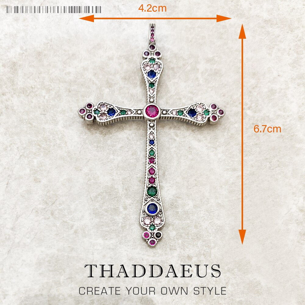 Pendant Majestic Cross & Crown Jewelry Europe 925 Sterling Silver Symbolism Promises Shield And Certaint Gift For Woman Men