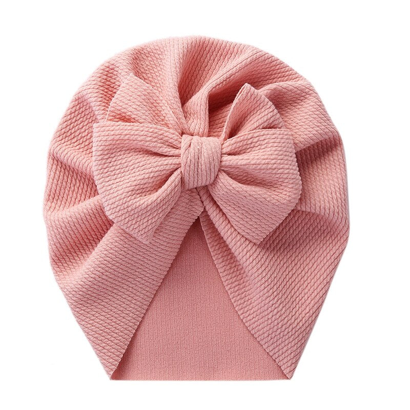Baby Hat Cute Bows Knot Beanie Floral Bowknot Headwrap Newborn Soft Cotton Solid Color Bonnet Infants Kids Headwear Gifts