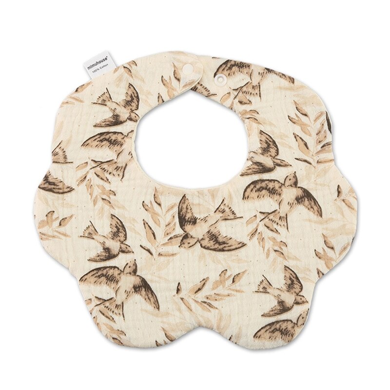 Baby Bibs Super Soft Cotton Gauze Baby Drooling Bibs Newborn Baby Saliva Towel Cute Print Petal Bib for Infants Toddlers
