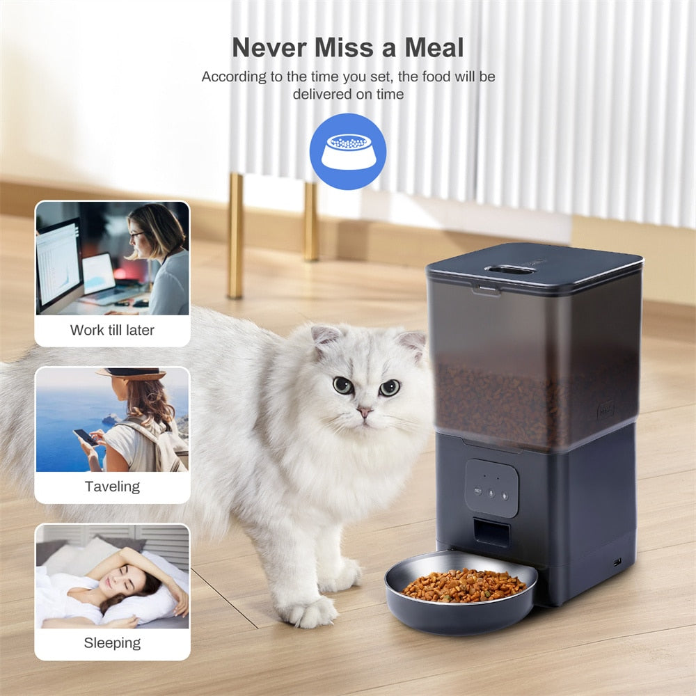 Tuya Smart APP Pet Feeder Cat Dog Food Dispenser Suitable For Small And Medium-Sized Cats And Dogs Mobile Phone Remote Feeding